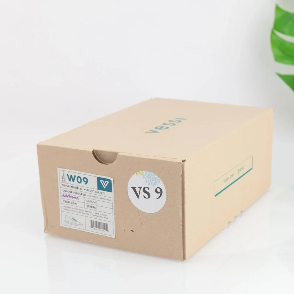 Vessi Womens Weekend Sneakers Size 9 Waterproof Oak Brown Lace-Up Comfort Shoes